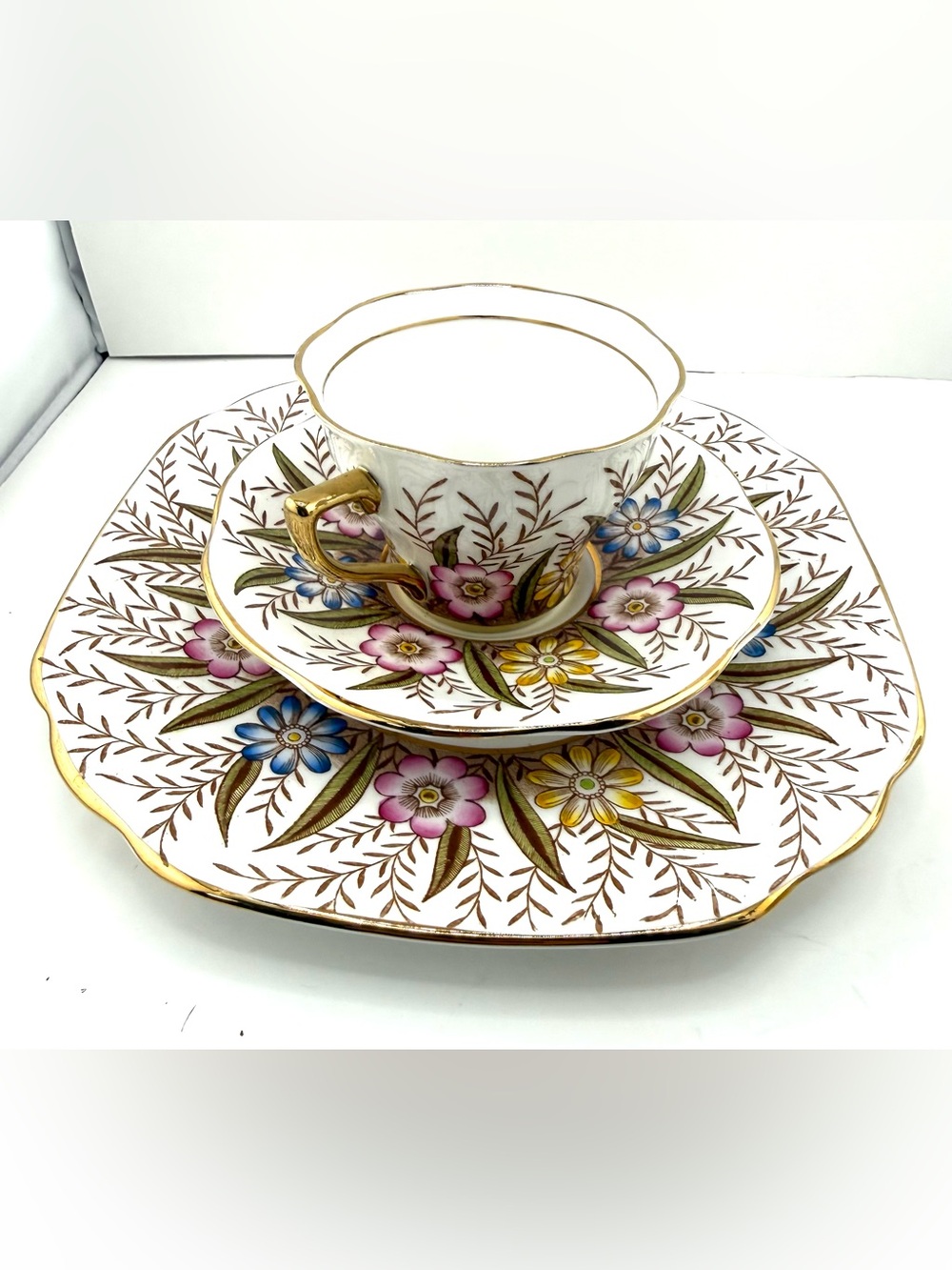 3 Piece Tea Trio - Rosina bone china teacup, saucer, plate